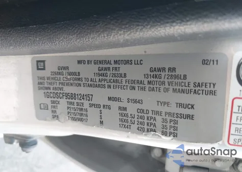 2011 Chevrolet Colorado 1Lt z USA, uszkodzony, nr VIN 1GCDSCF95B8124157